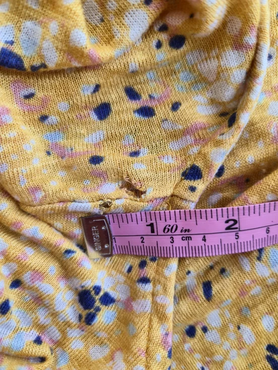 Rachel Zoe 100% Linen Yellow Floral Print Short Sleeve Top - Size Large - Picture 2 of 7